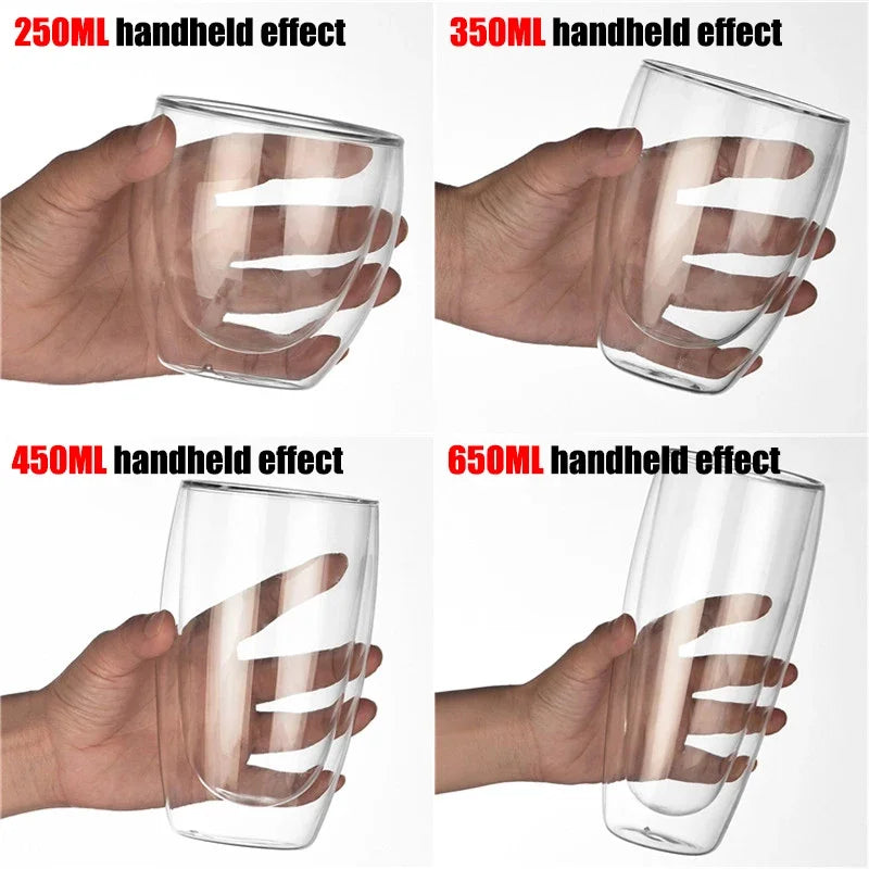 Transparent Glass Coffee Cup Mug