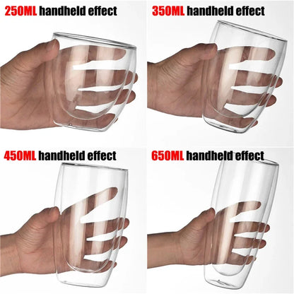 Transparent Glass Coffee Cup Mug