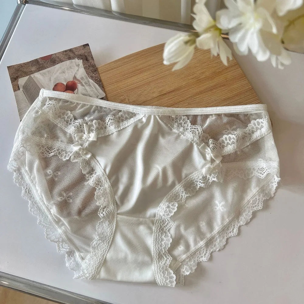 Cotton Crotch Lace Seamless Bow Franch Style Underwear