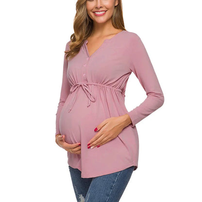 Maternity Long Sleeve T-shirt For Breastfeeding