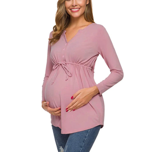 Maternity Long Sleeve T-shirt For Breastfeeding