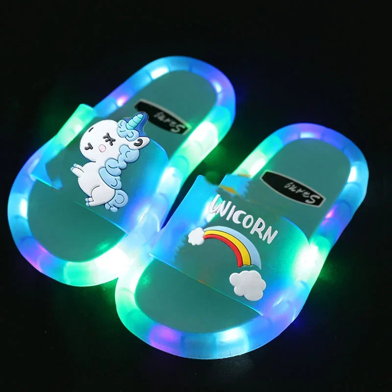 Cartoon Unicorn Animals Prints Toddler Slippers