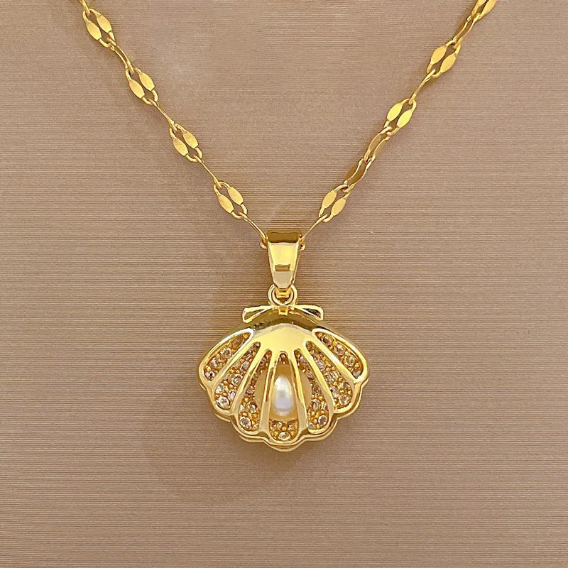 Heart Butterfly Stainless Steel Pendant Necklaces Jewelry