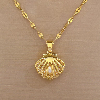 Heart Butterfly Stainless Steel Pendant Necklaces Jewelry