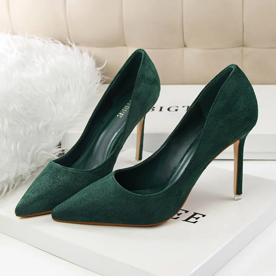 High Heels Suede Prom Shoes