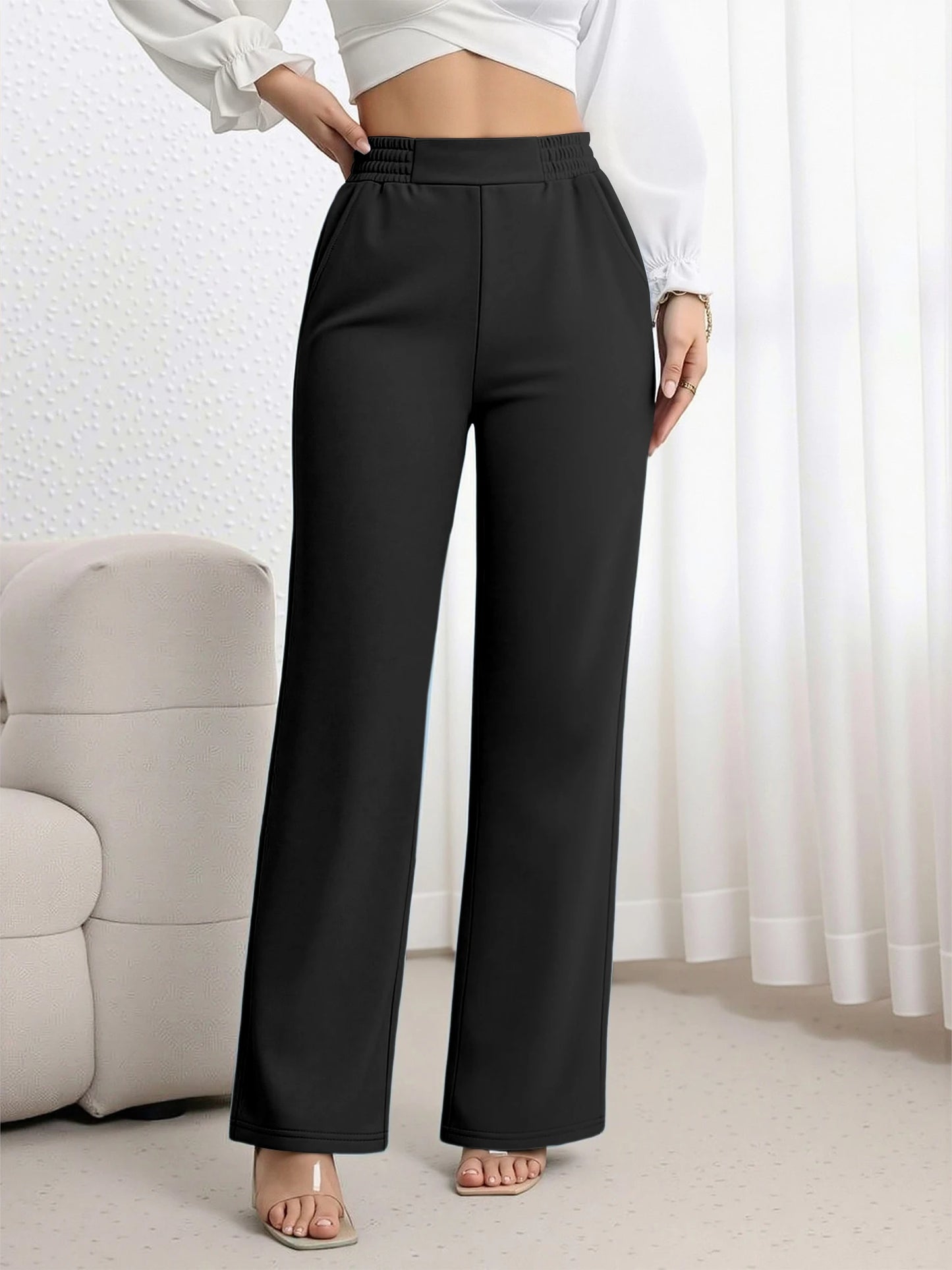 Streetwear High Waist Wide Leg Pants