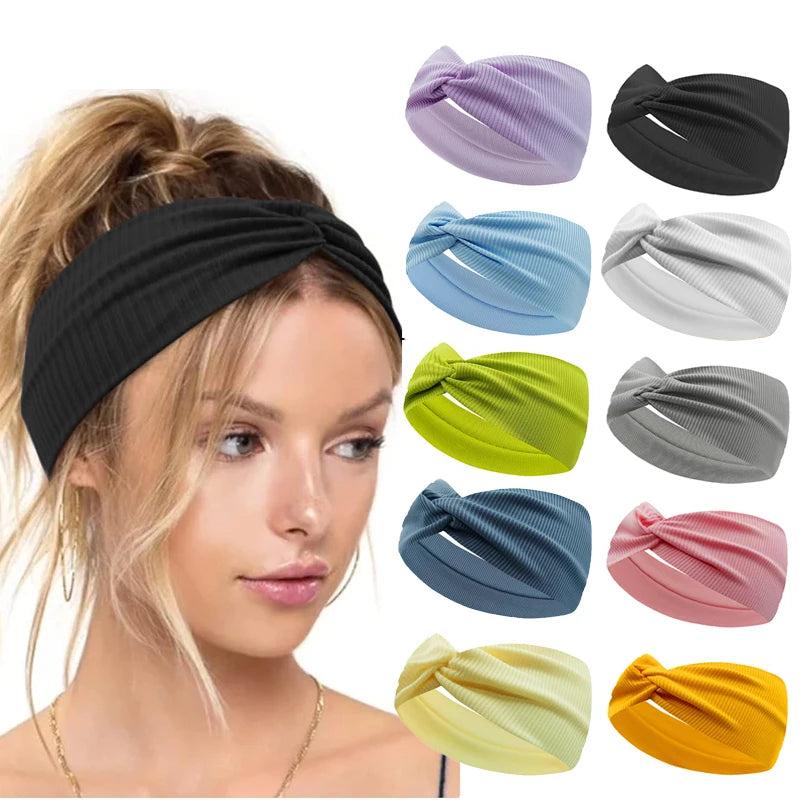 Silky Threaded Fabric Twist Headband