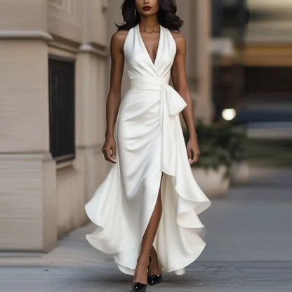 Hight Waist Solid Slim Party Dress