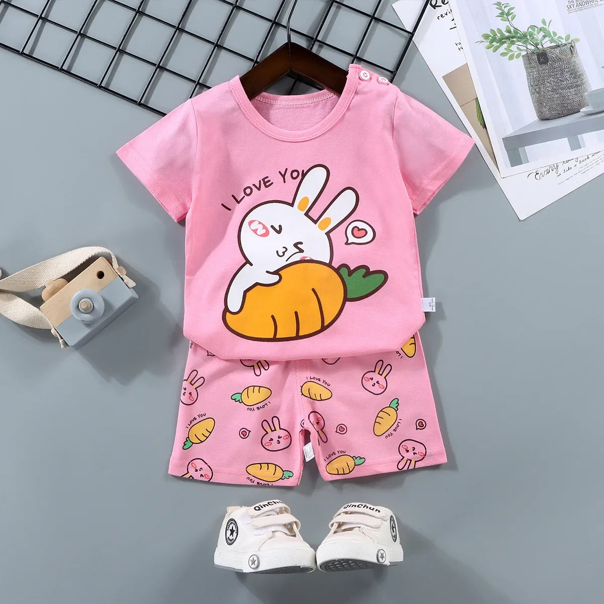 Children Boys Girl T-shirt Cotton Toddler Set