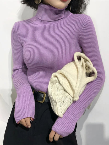 Turtleneck Sweater Korean Slim Pullover Jumper Knitted Sweater