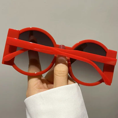 Round Double Color Beach Retro Trend Sunglasses