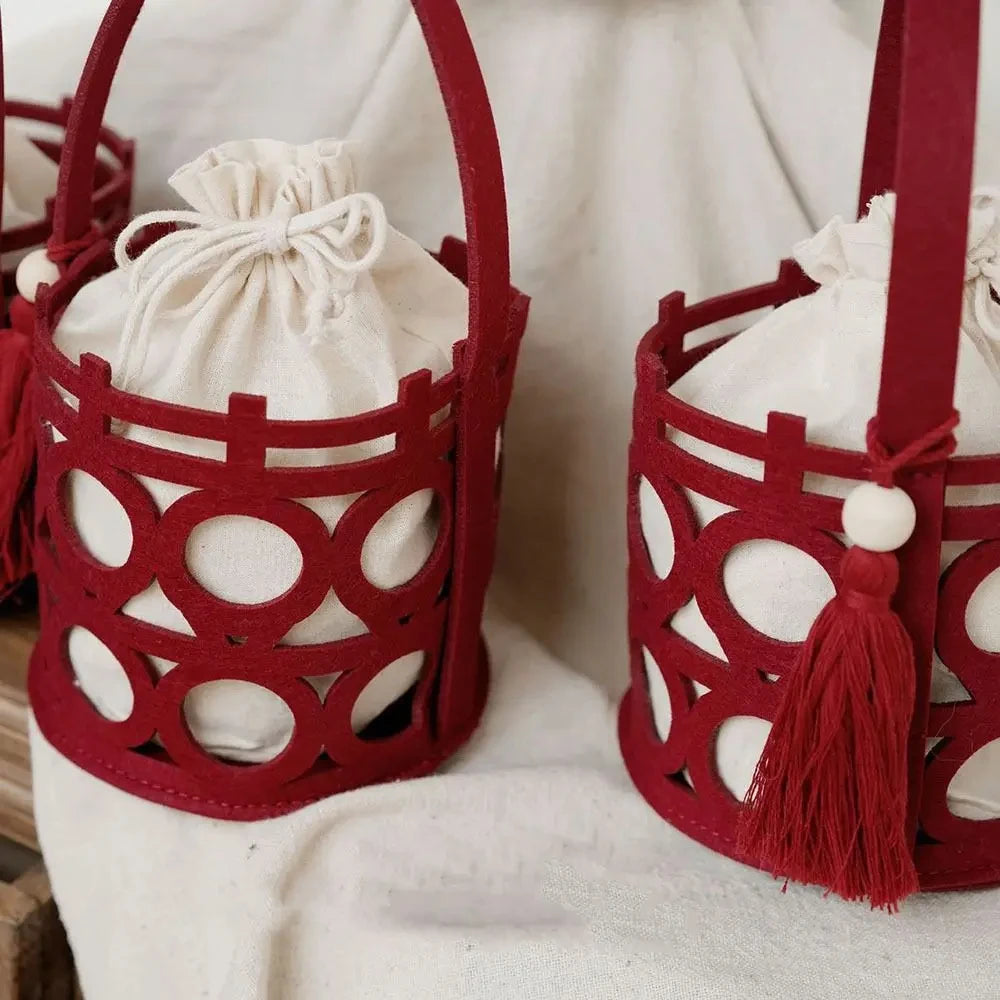 Candy Bags Red Chinese Style Felt Handbag