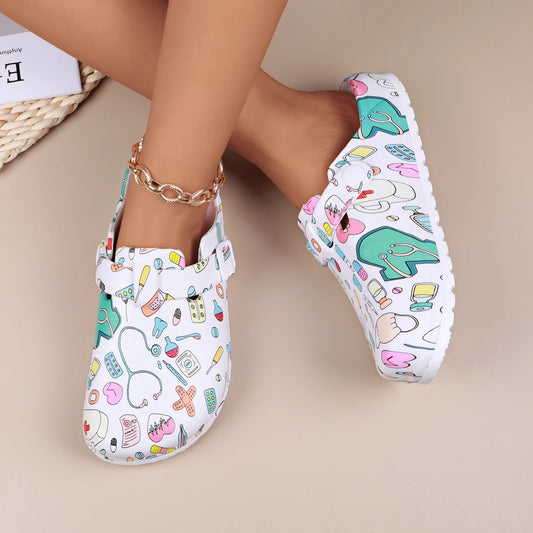Cartoon Printing Adjustable Buckle Indoor Slippers