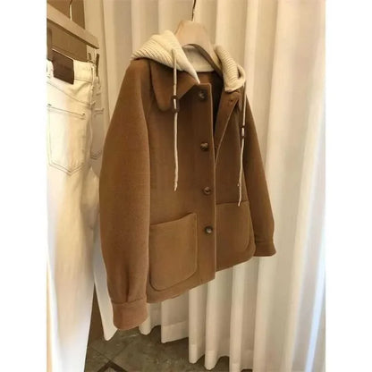 Plus Size Elegant Thickened Woollen Coat