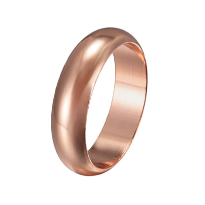 Vinterly 6mm Wide Finger Shiny High Polished Metal Minimalist Copper Ring