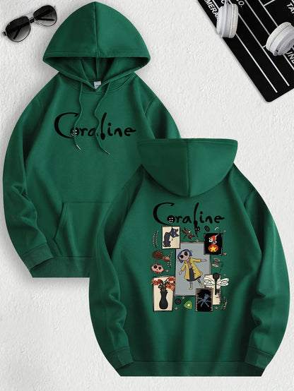 Coraline Inspired Casual Hoodie Pullover