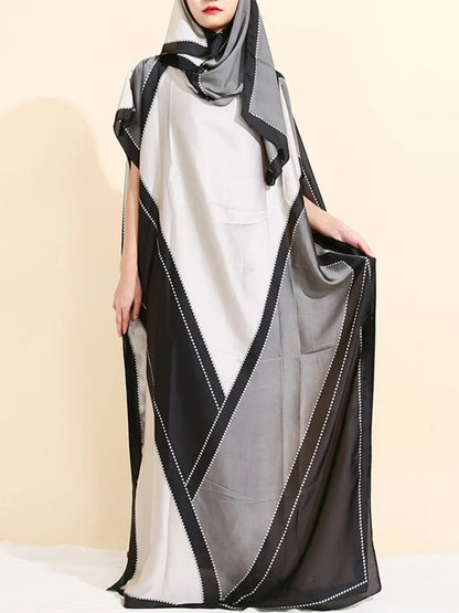 Soft Muslim Silk Satin Long Robe Islam Abayas Dress