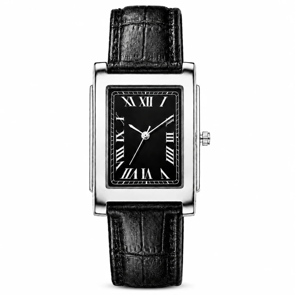Retro Square Classic Roman Dial Leather Strap Watches