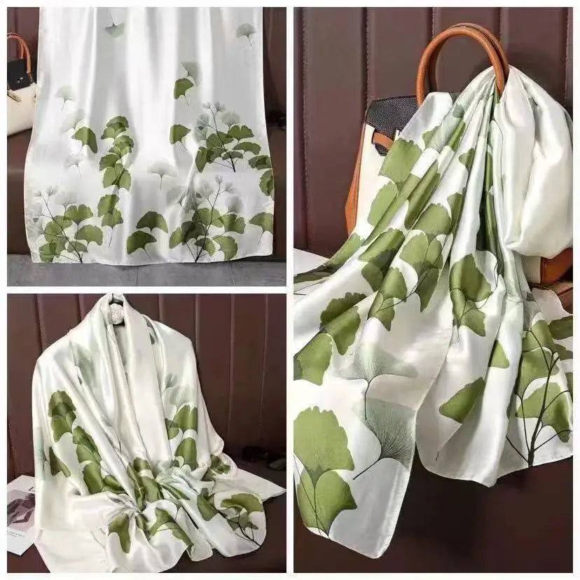 180*90cm Luxury Classic Sun Protection Silk Scarves Silk Shawl