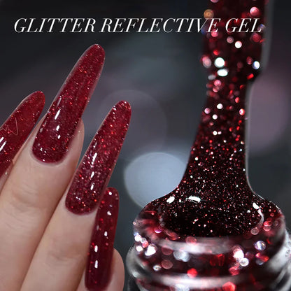 15ml Sliver Reflective Nail Gel Polish Shining Glitter