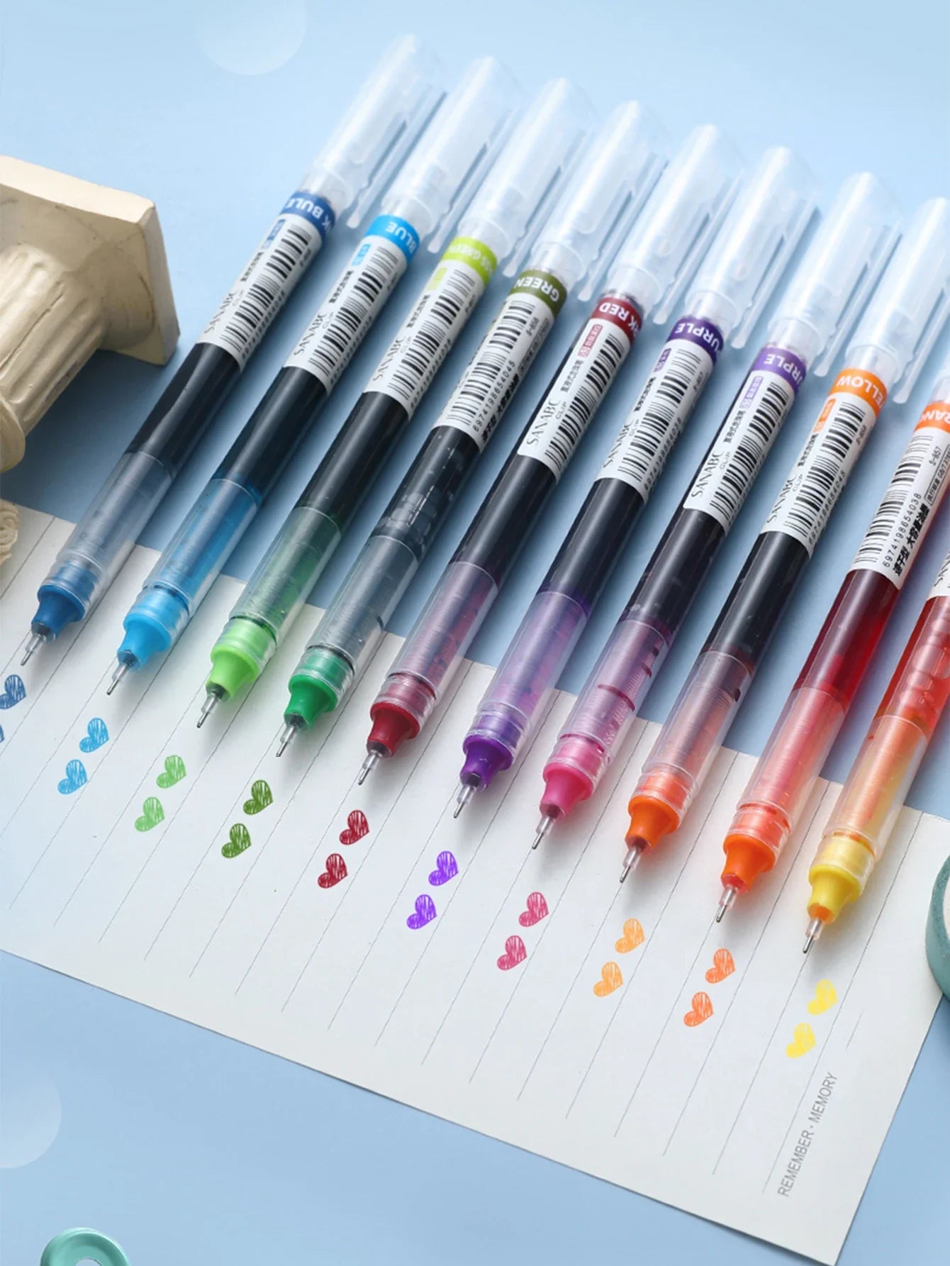 10 Pcs Color Gel pens Quick Drying Large Capacity Marking Drawing