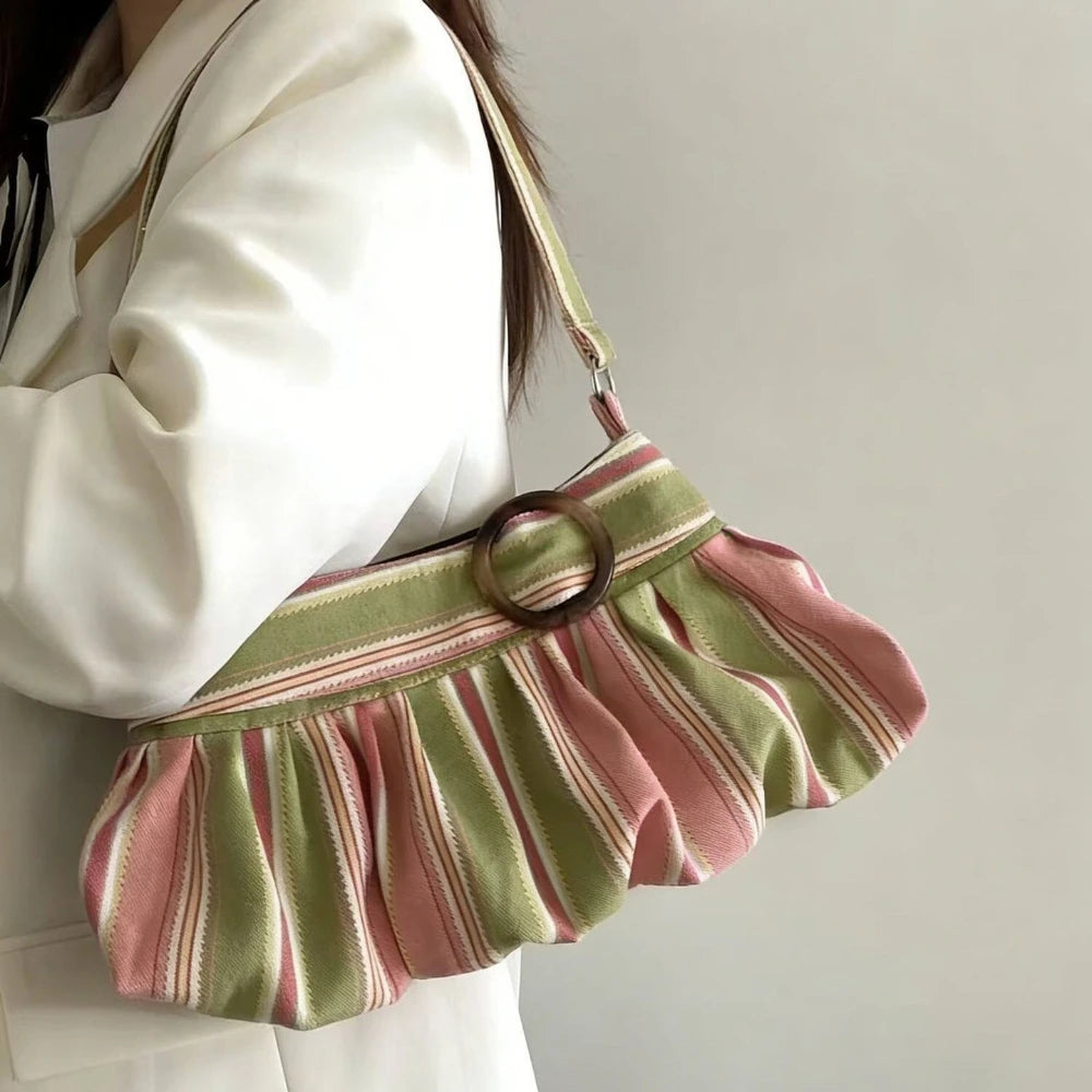 Sweet Y2k Simple Handbags Luxury Striped Leopard Shoulder Bags