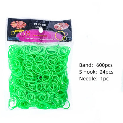 600pcs Elastic Colorful Rubber Loom Wristbands Weaving DIY Craft
