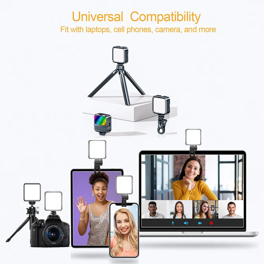Portable LED Selfie Fill Light for iPhone Samsung iPad Cell Phone Laptop Clip Ring Flash Fill Lamp
