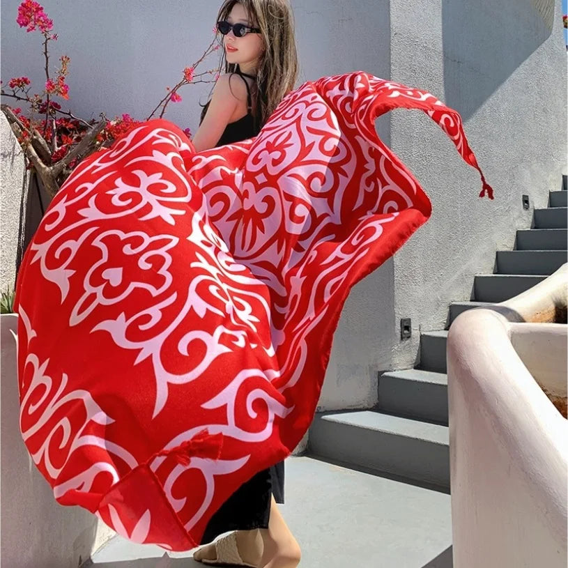 Travel Beach Sunscreen Scarva Bikini Large Shaw Swimsuit Cover-ups