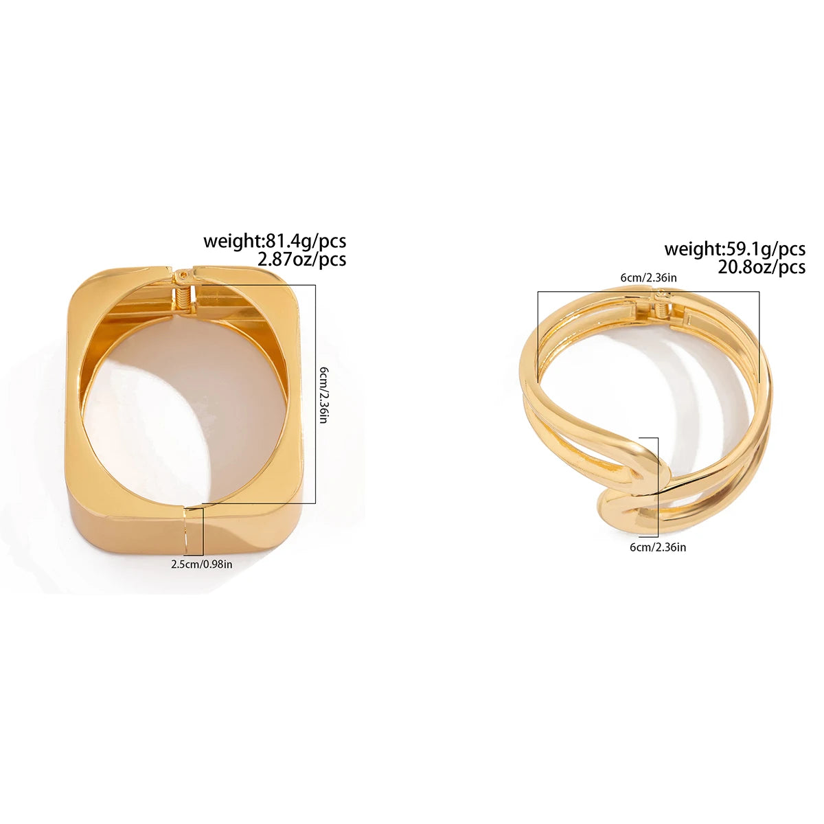 Geometric Cuff Chunky Wide Open Bracelet