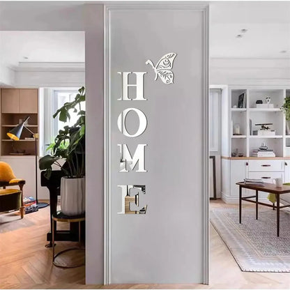 HOME Logo 3D Mirror Wall Sticker Decoration