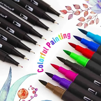 Vibrant Double Ended Watercolor Markers Art Set