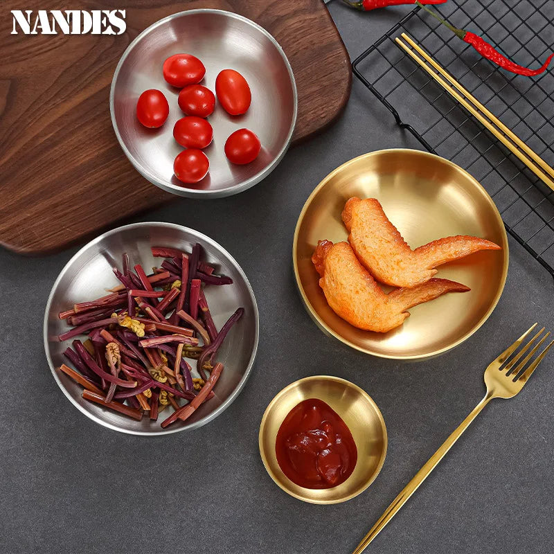 Stainless Steel Double Layer Cold Noodle Salad Bowl Fruit Bowl