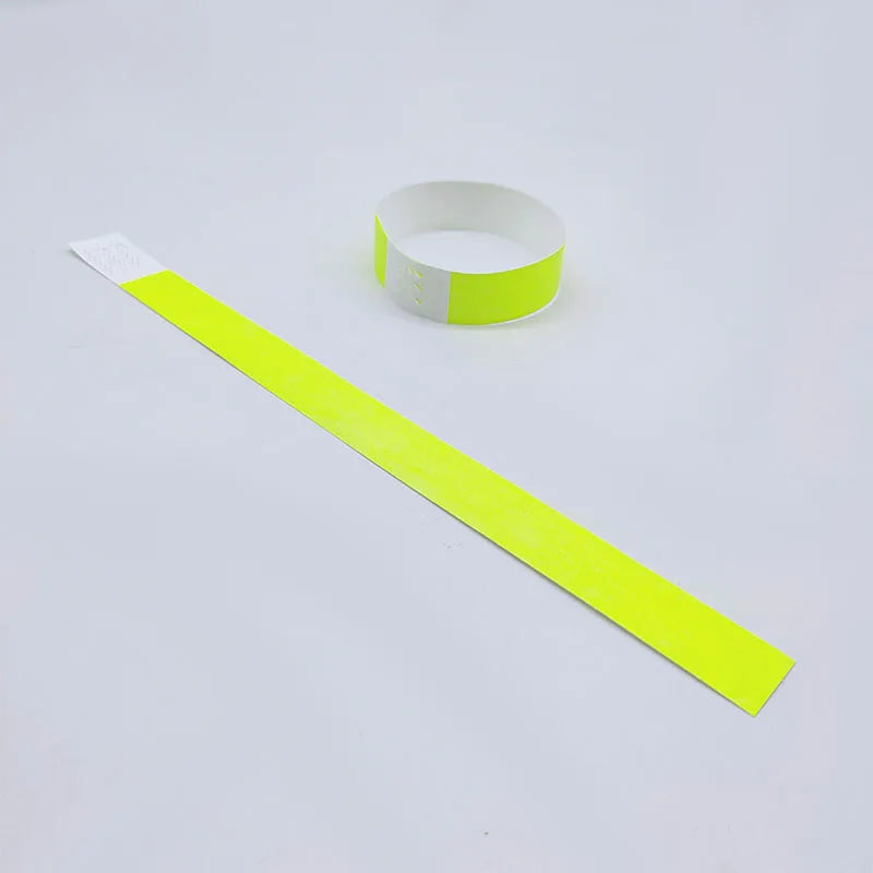 100pcs Colorful Neon Paper Wristbands Mixed Multicolor Waterproof