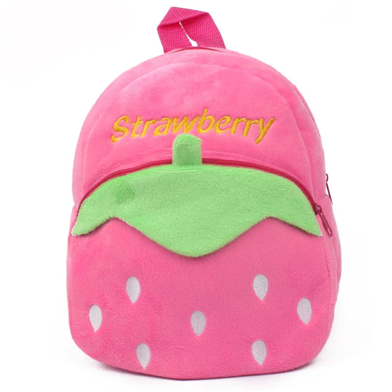 3D School Bags Cartoon Print Plush Kids Backpack Kindergarten Mini Bag