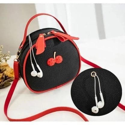 Cherry Pattern Sweet Small Round Mini Backpack Shoulder Bags