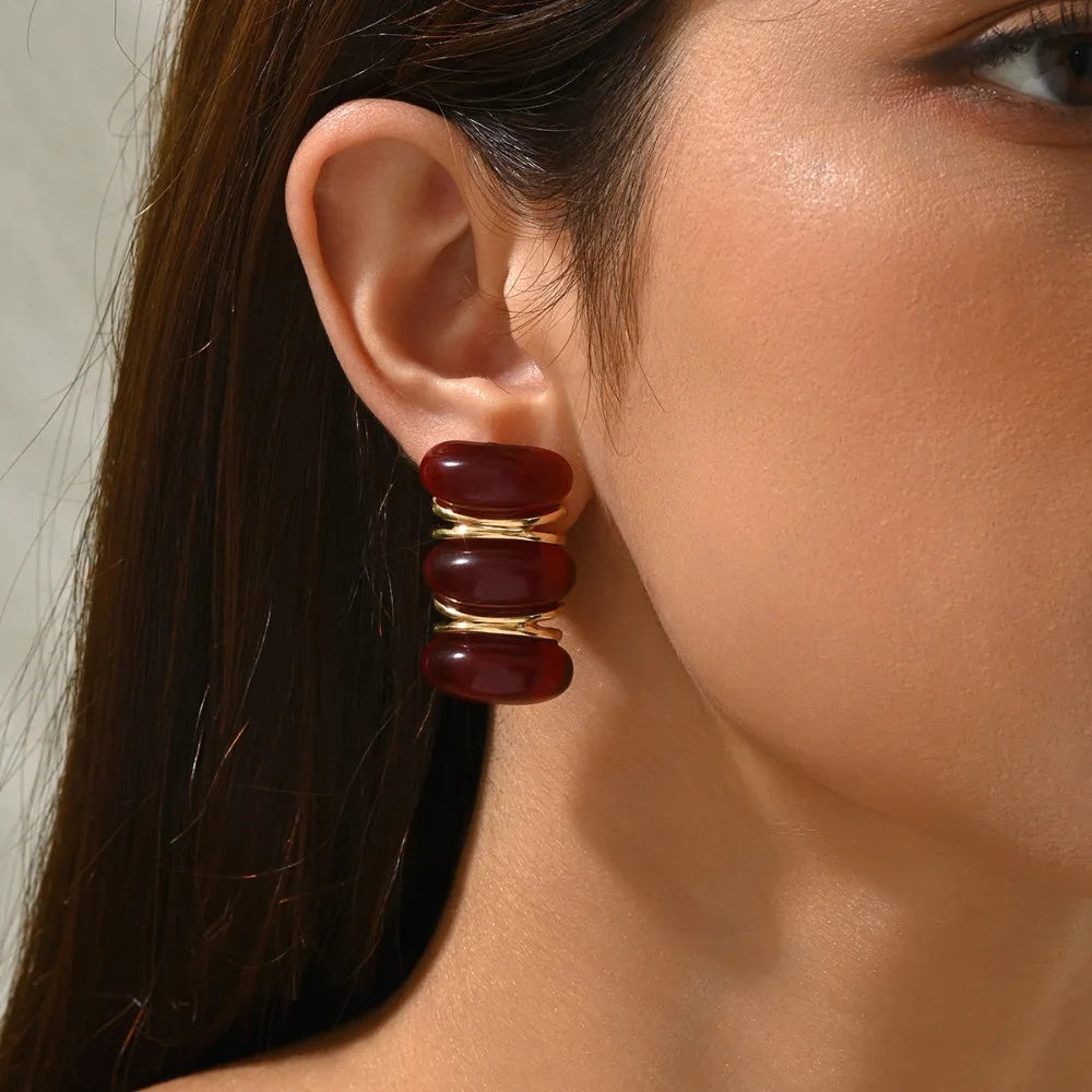 Vintage Delicate Red Stud Exquisite Earring