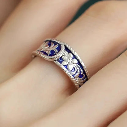 خاتم هندسي غير منتظم من الفضة الإسترلينية عيار 925