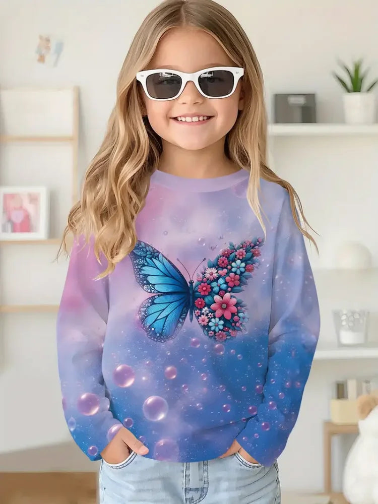 Cartoon Animal Capybala O-Neck Tops Long Sleeve Hoodies