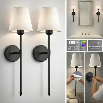 Wireless Battery Powered Wall Lamps Stick-On or Screw Mount