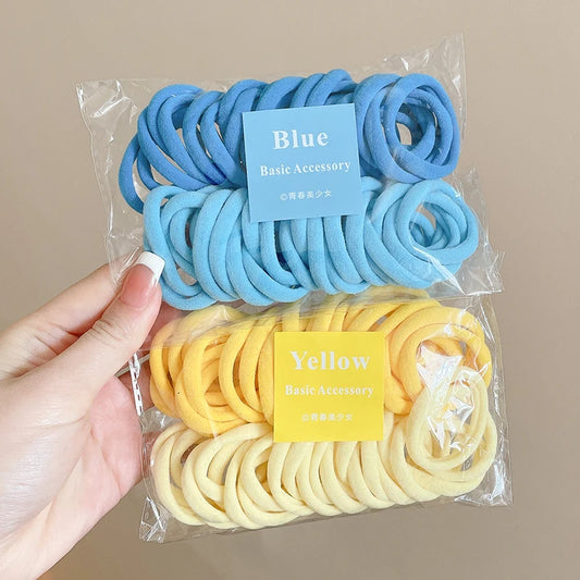 50PCS Colorful Ealstic Nylon Hair Bands