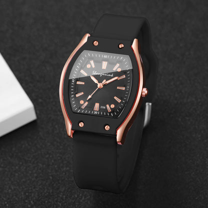 Silicone Strap Simple Dial Quartz Wristwatch