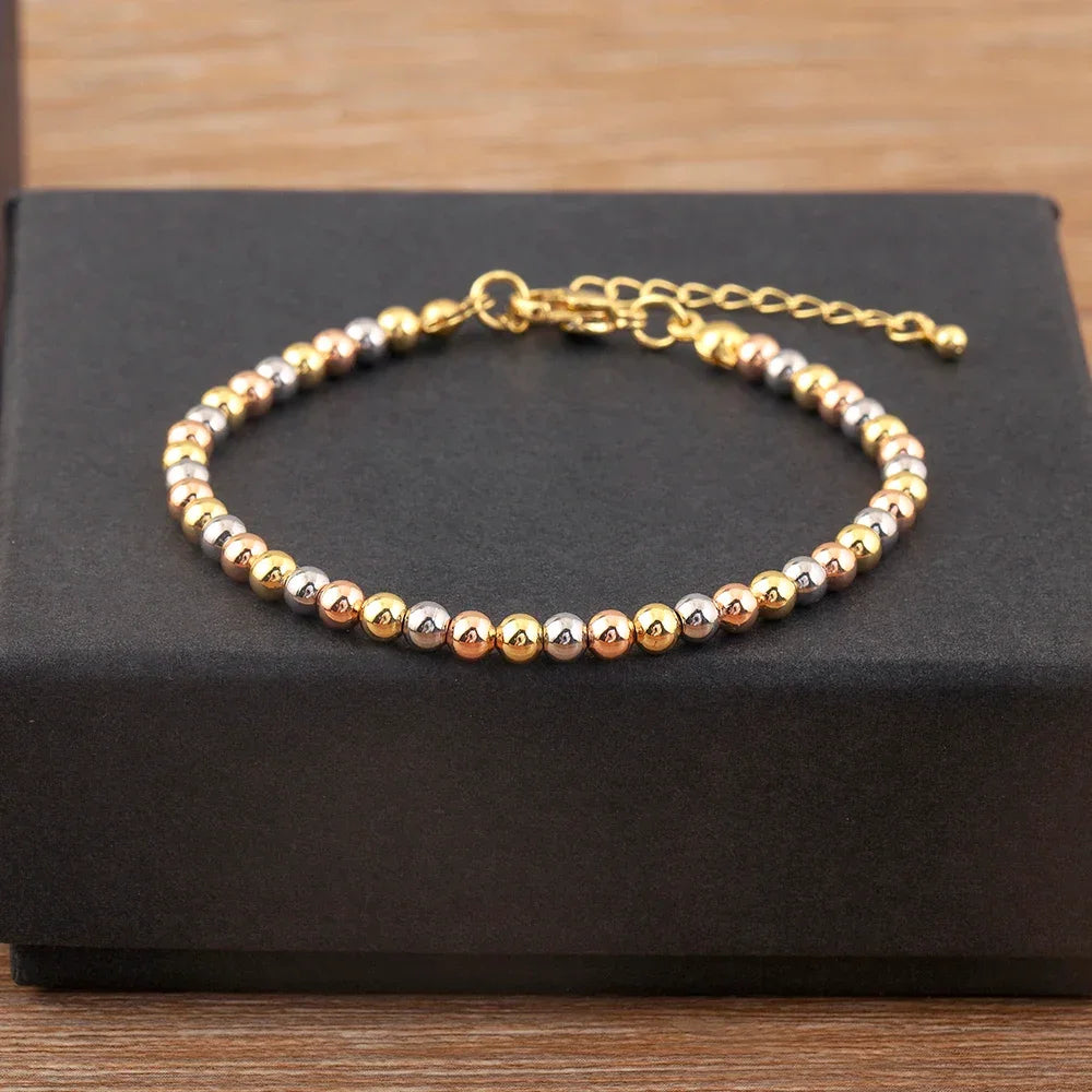 Punk Style Colourful Round Beads Charm Bracelets