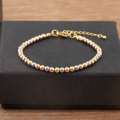 Punk Style Colourful Round Beads Charm Bracelets