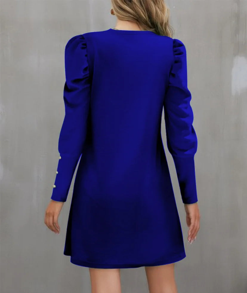 Bubble Sleeve Long Sleeve Dress