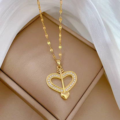 Heart Stainless Steel Zirconia Necklaces