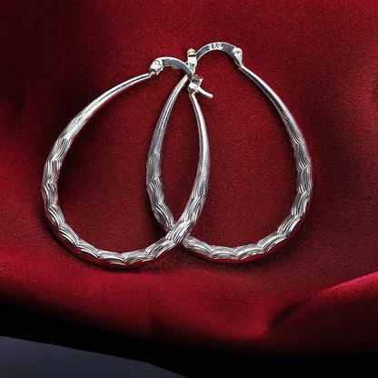 925 Sterling Silver Round Circle Hoop Earrings
