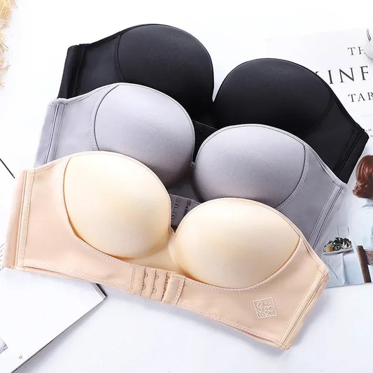 Front buckle invisible small push-up bra