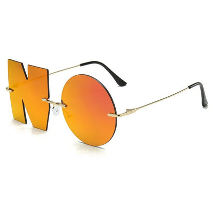 “NO” Styling Metal Frame Colorful Sunglasses