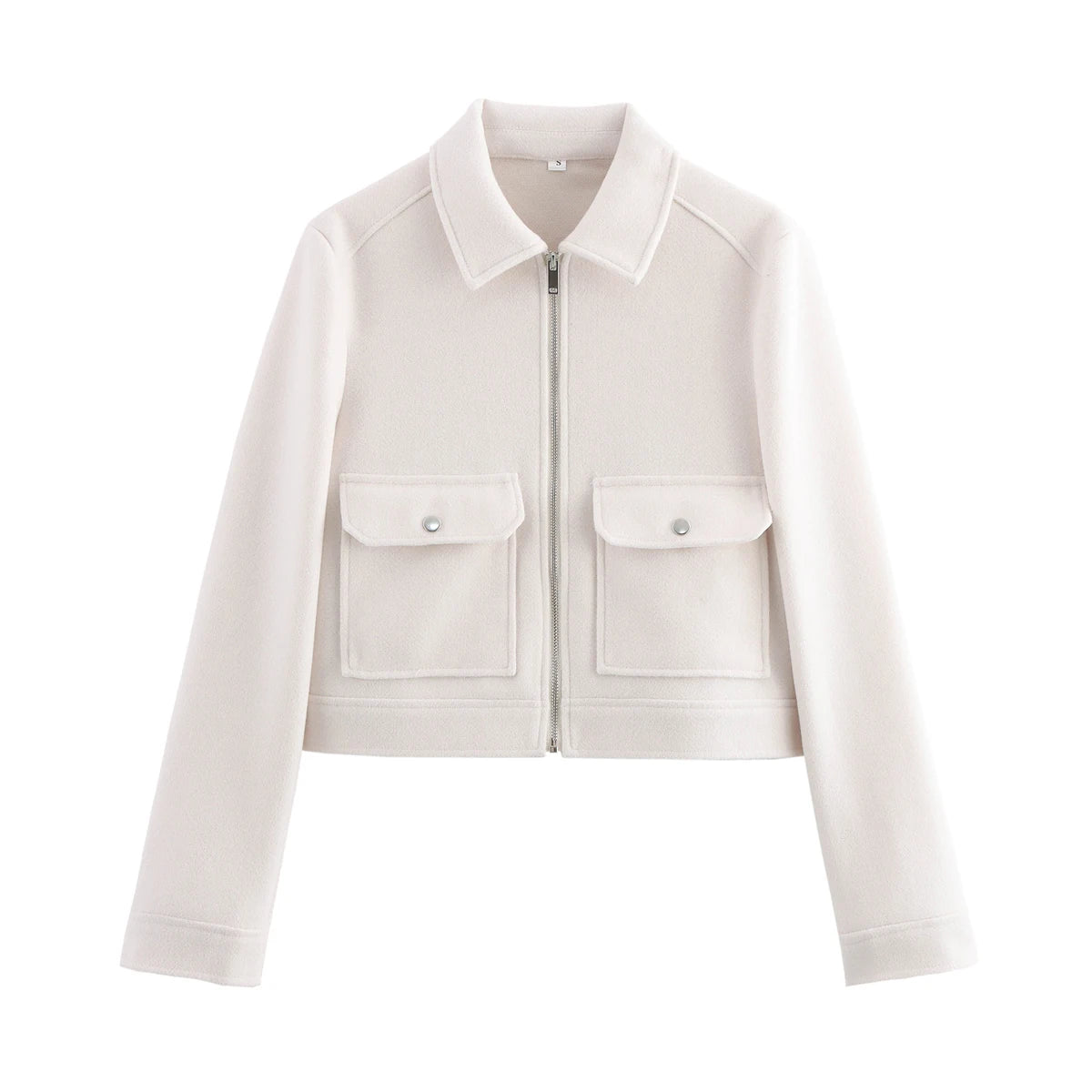 Zipper Winter Long Sleeve Pocket Outerwear Elegant Jacket Coat